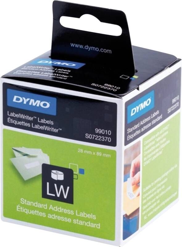 Dymo Authentieke LW Adreslabel Wit (28 x 89 mm) 2 Rollen