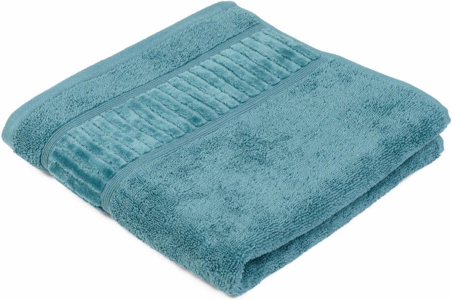 Gözze Handdoeken Uni bio badstof als set bio-katoen pastel kleuren met geschoren randdessin (2 stuks)
